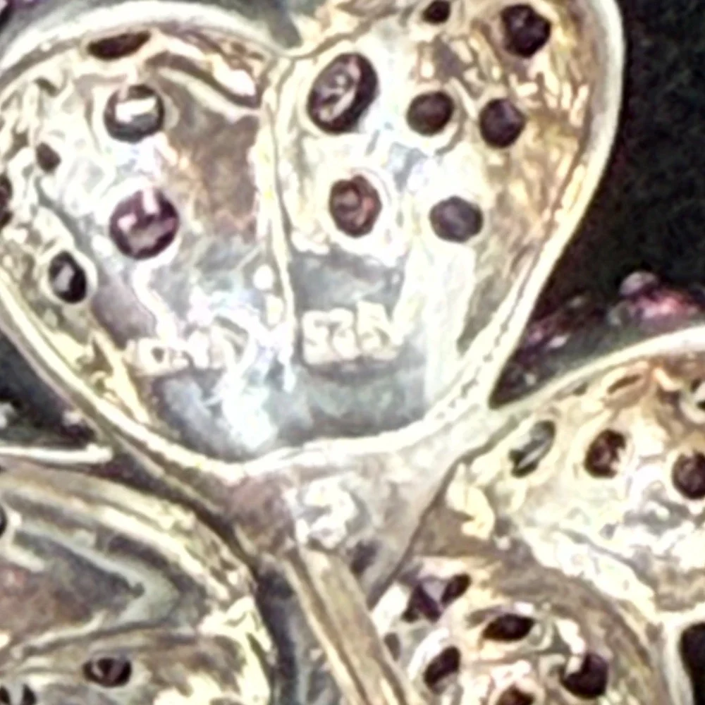 Moonstone Flower‎ Purple Sterling Silver Set Pendant Earrings Bracelet Garnet